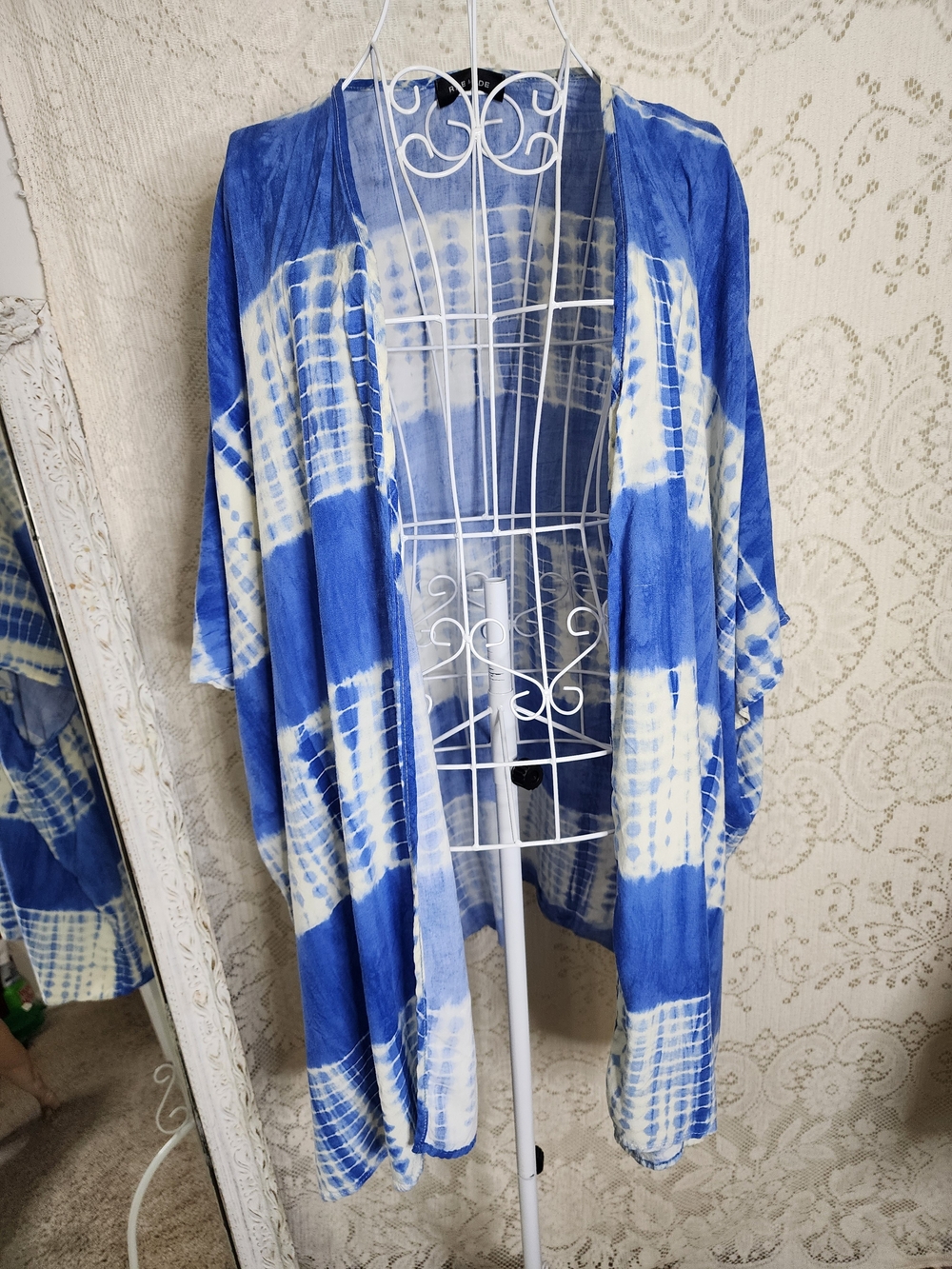 Blue And White Tie Dye Duster